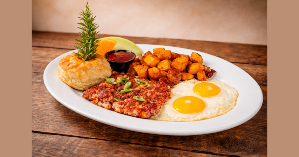 old school corned beef hash breakfast item off the season spring menu at hash house west sahara las vegas